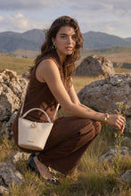 Load image into Gallery viewer, Off White Woven Bucket Bag