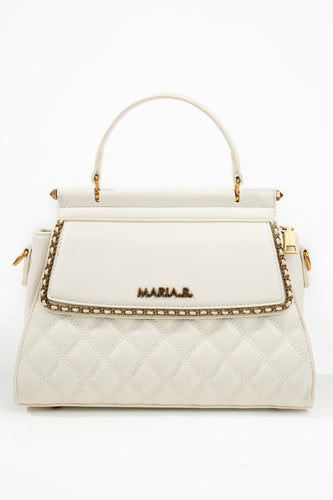 White Classic Quilted Handbag