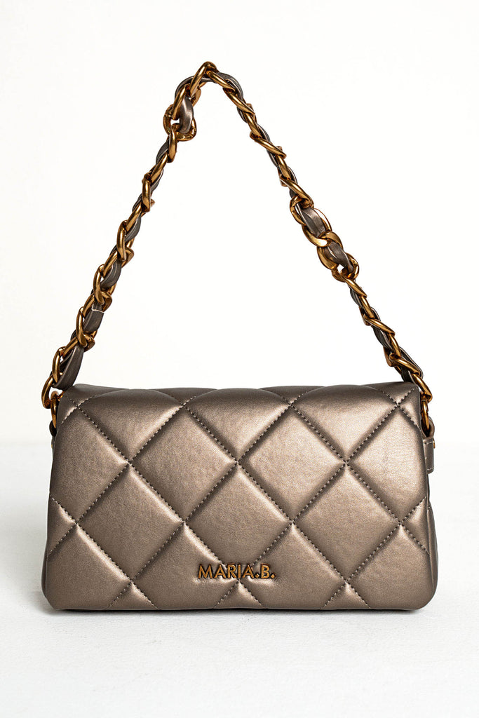 Brown Quilted Leather Messenger Bag