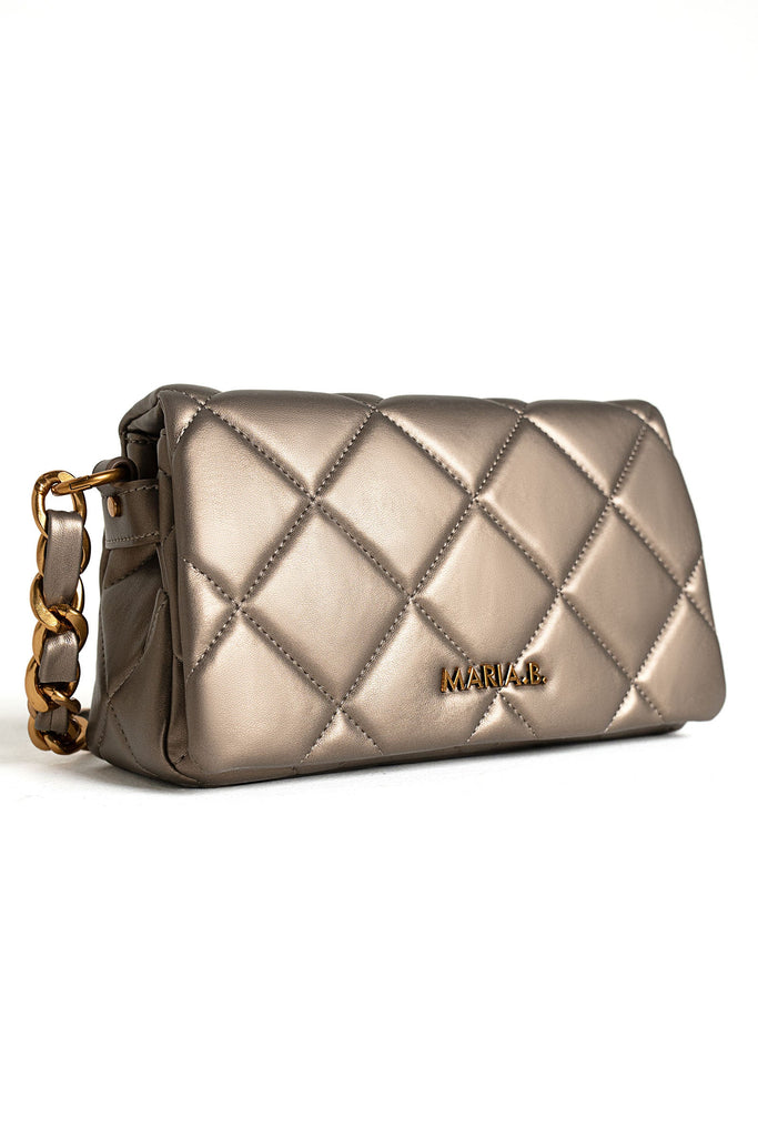 Brown Quilted Leather Messenger Bag