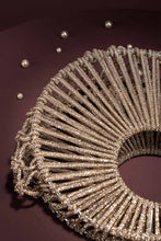 Load image into Gallery viewer, Gold Crystal Crescent Clutch