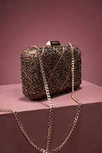 Load image into Gallery viewer, Satin Silk Shimmery Boxy Clutch in Brown