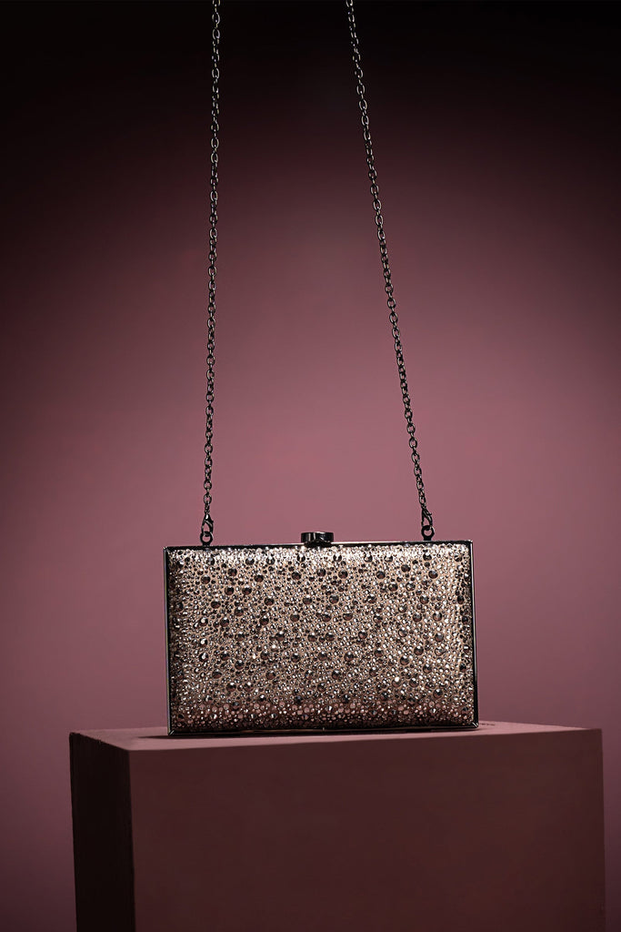 Black Sparkling Rectangle Clutch