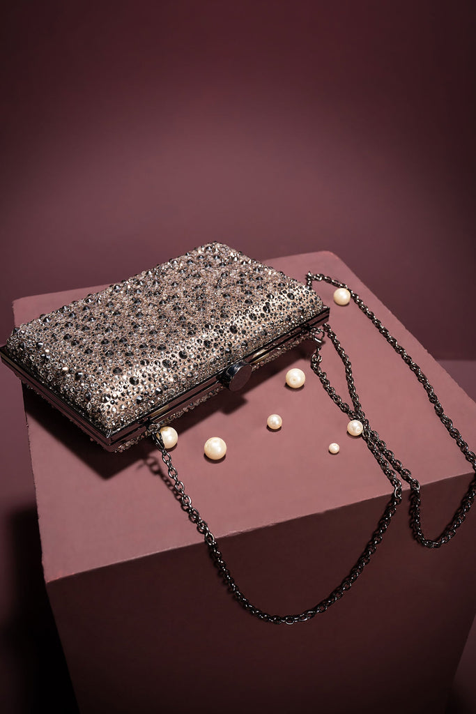 Black Sparkling Rectangle Clutch