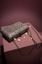 Load image into Gallery viewer, Black Sparkling Rectangle Clutch