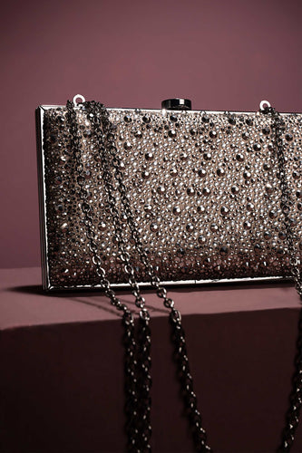 Black Sparkling Rectangle Clutch