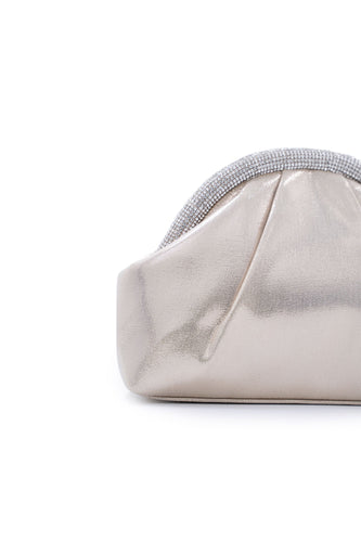Crystal Studded Gold Clutch Bag
