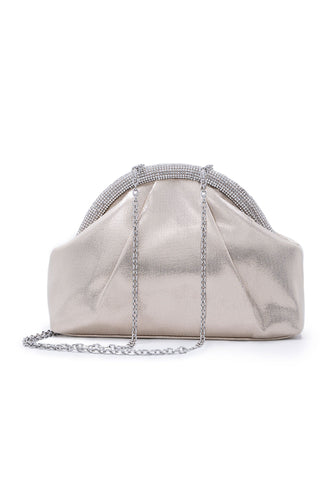 Crystal Studded Gold Clutch Bag