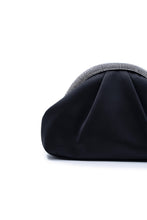 Load image into Gallery viewer, Crystal Studded Black Clutch Bag