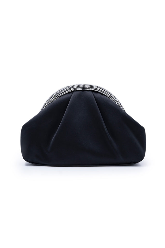 Crystal Studded Black Clutch Bag