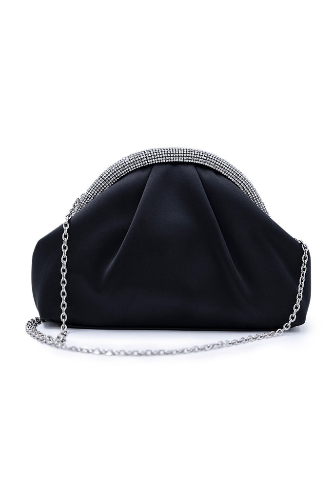 Crystal Studded Black Clutch Bag