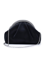 Load image into Gallery viewer, Crystal Studded Black Clutch Bag