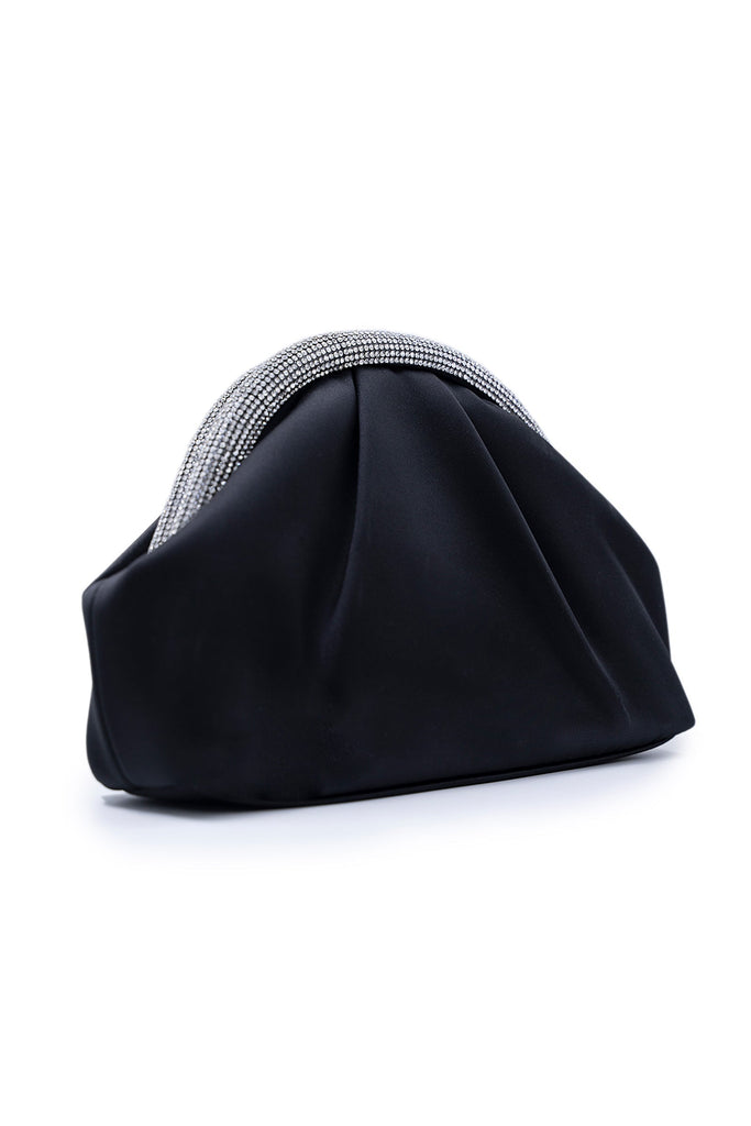 Crystal Studded Black Clutch Bag