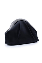 Load image into Gallery viewer, Crystal Studded Black Clutch Bag