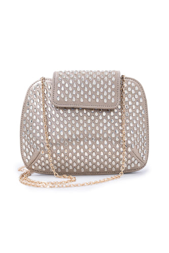 Shiny Diamante Gold Clutch Bag