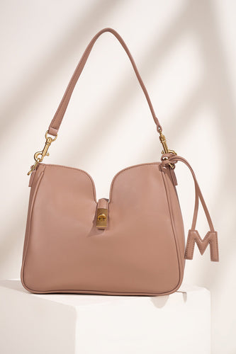 Maria.B Leather Hobo Bag in Camel Yellow