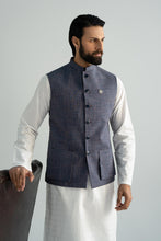 Load image into Gallery viewer, Indigo Blue Blended Waistcoat for Men