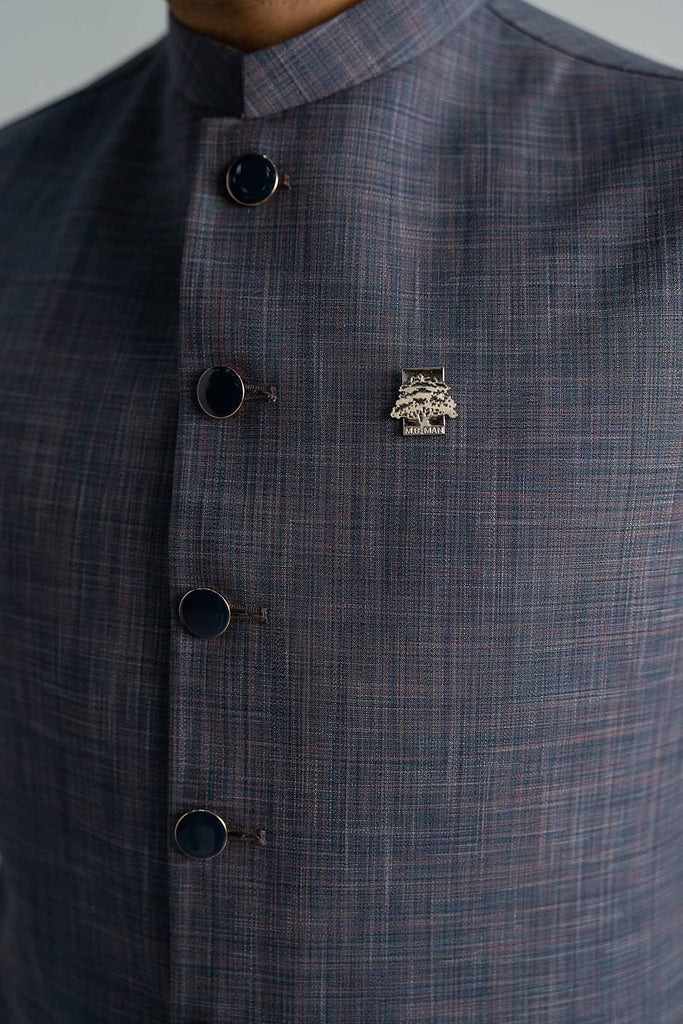 Indigo Blue Blended Waistcoat for Men