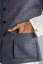 Load image into Gallery viewer, Indigo Blue Blended Waistcoat for Men