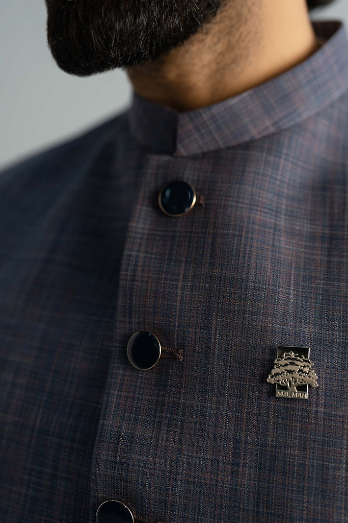 Indigo Blue Blended Waistcoat for Men