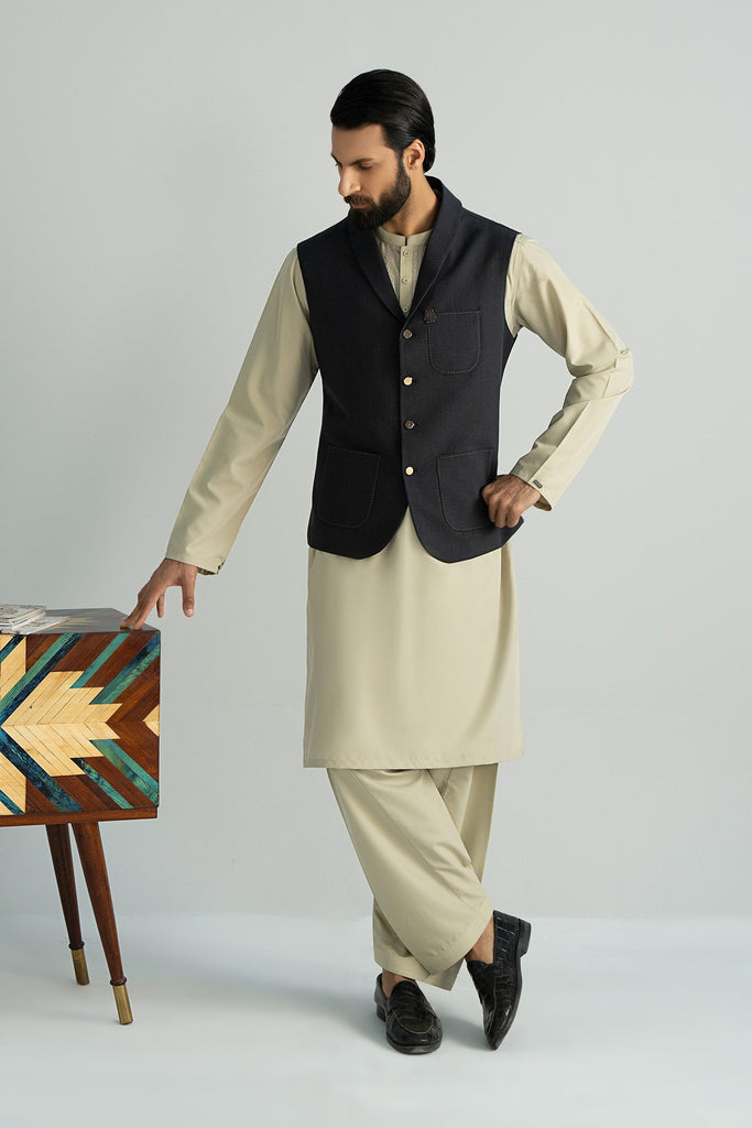 Midnight Blended Waistcoat for Men in Gray