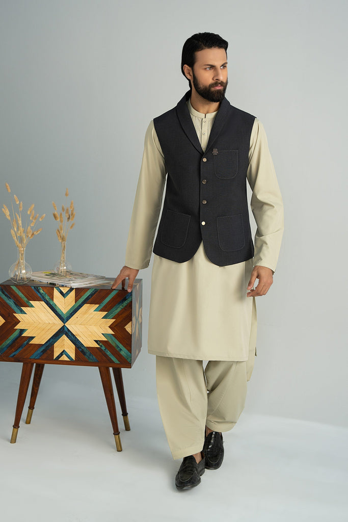 Midnight Blended Waistcoat for Men in Gray