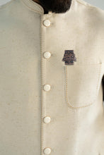 Load image into Gallery viewer, White Karandi Waistcoat for Men