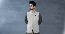Load image into Gallery viewer, Karandi Waistcoat for Men - Natural White