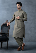 Load image into Gallery viewer, Men's 3 Piece Markhor (Polo) Wool Suit - Army Green