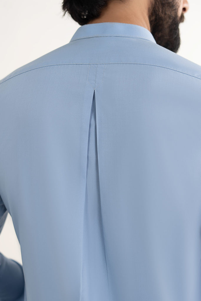 Mens 2 Piece Blended Formal Suit - Airforce Blue