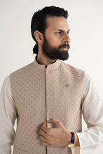 Load image into Gallery viewer, Maria.B Mens Printed Pure Karandi Waistcoat - Concrete