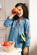 Load image into Gallery viewer, Lawn 3 Piece Embroidered Suit for Girls in Blue