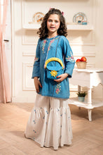 Load image into Gallery viewer, Lawn 3 Piece Embroidered Suit for Girls in Blue