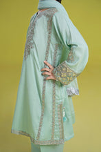 Load image into Gallery viewer, Kids 3 Piece Embroidered Dobby Kurta and Shalwar - Ferozi