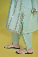 Load image into Gallery viewer, Kids 3 Piece Embroidered Dobby Kurta and Shalwar - Ferozi