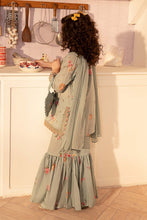 Load image into Gallery viewer, 3 Piece Embroidered Lawn Suit for Girls in Light Green