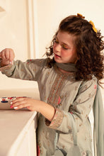 Load image into Gallery viewer, 3 Piece Embroidered Lawn Suit for Girls in Light Green