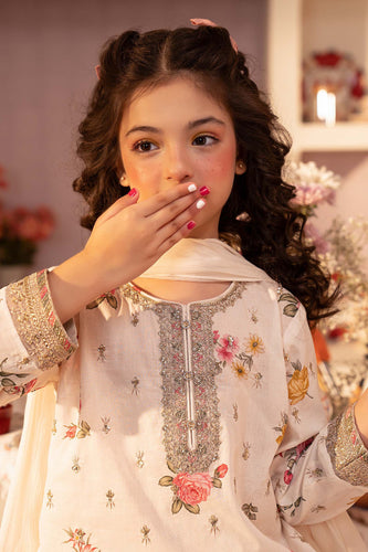 3 Piece Off-White Lawn Suit with Gharara