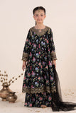 Black 3 Piece Embroidered Lawn Frock Suit for Girls