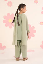 Load image into Gallery viewer, Kids Embroidered Lawn 3 Piece Suit with Farshi Shalwar - Mint Green