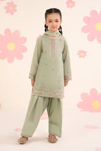 Load image into Gallery viewer, Kids Embroidered Lawn 3 Piece Suit with Farshi Shalwar - Mint Green