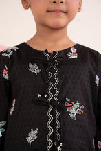Load image into Gallery viewer, Girls 2 Piece Embroidered Dobby Jacquard Suit in Black