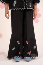 Load image into Gallery viewer, Girls 2 Piece Embroidered Dobby Jacquard Suit in Black