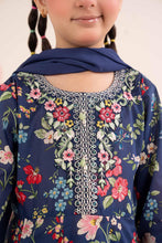 Load image into Gallery viewer, Blue 3 Piece Embroidered Lawn Frock Suit