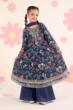 Blue 3 Piece Embroidered Lawn Frock Suit