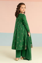 Load image into Gallery viewer, Kids 2 Piece Dobby Lawn Long Frock Suit - Green