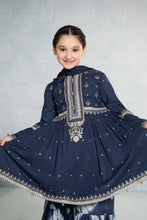 Load image into Gallery viewer, Girls 3 Piece Embroidered Lawn Kurta with Gharara - Blue