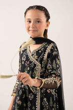 Load image into Gallery viewer, Printed Lawn Angrakha 3 Piece Suit for Kids - Black