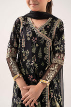 Load image into Gallery viewer, Printed Lawn Angrakha 3 Piece Suit for Kids - Black