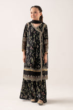 Load image into Gallery viewer, Printed Lawn Angrakha 3 Piece Suit for Kids - Black